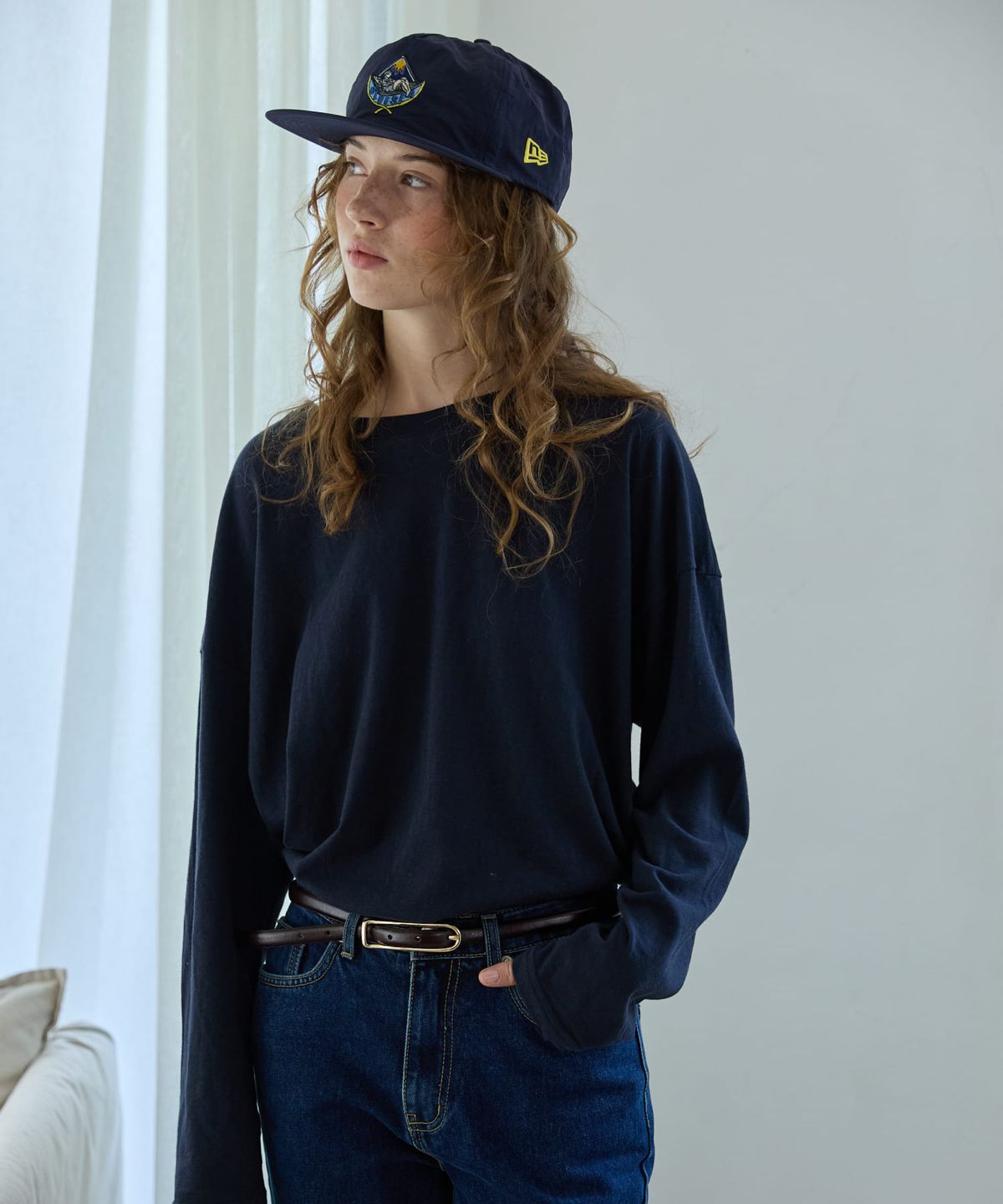 오픈도어스튜디오(OPENDOORSTUDIO) Boat Neck Loose Tee Navy