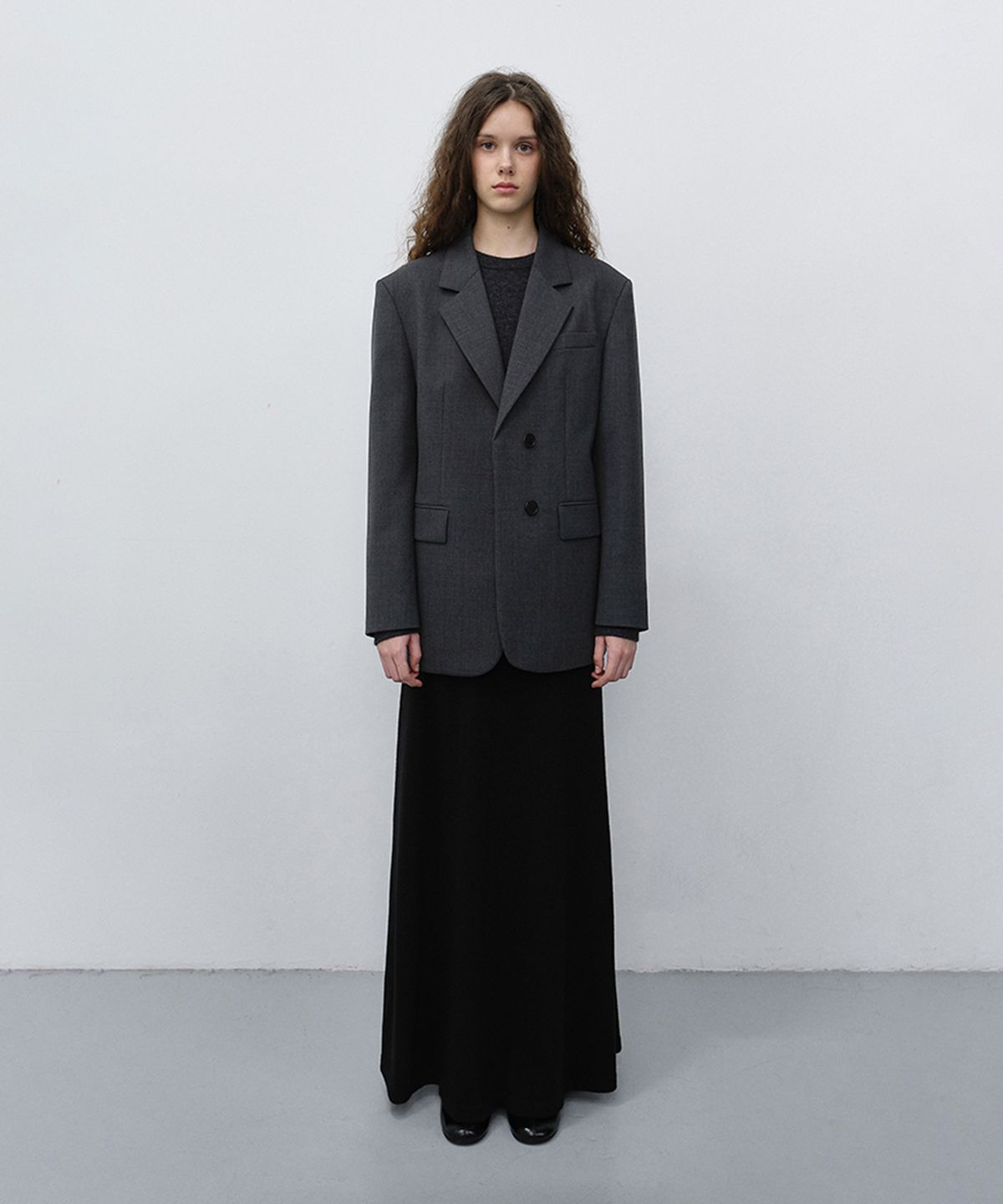 던스트(DUNST) KNITTED MAXI SKIRT_UDSK6C209_BLACK
