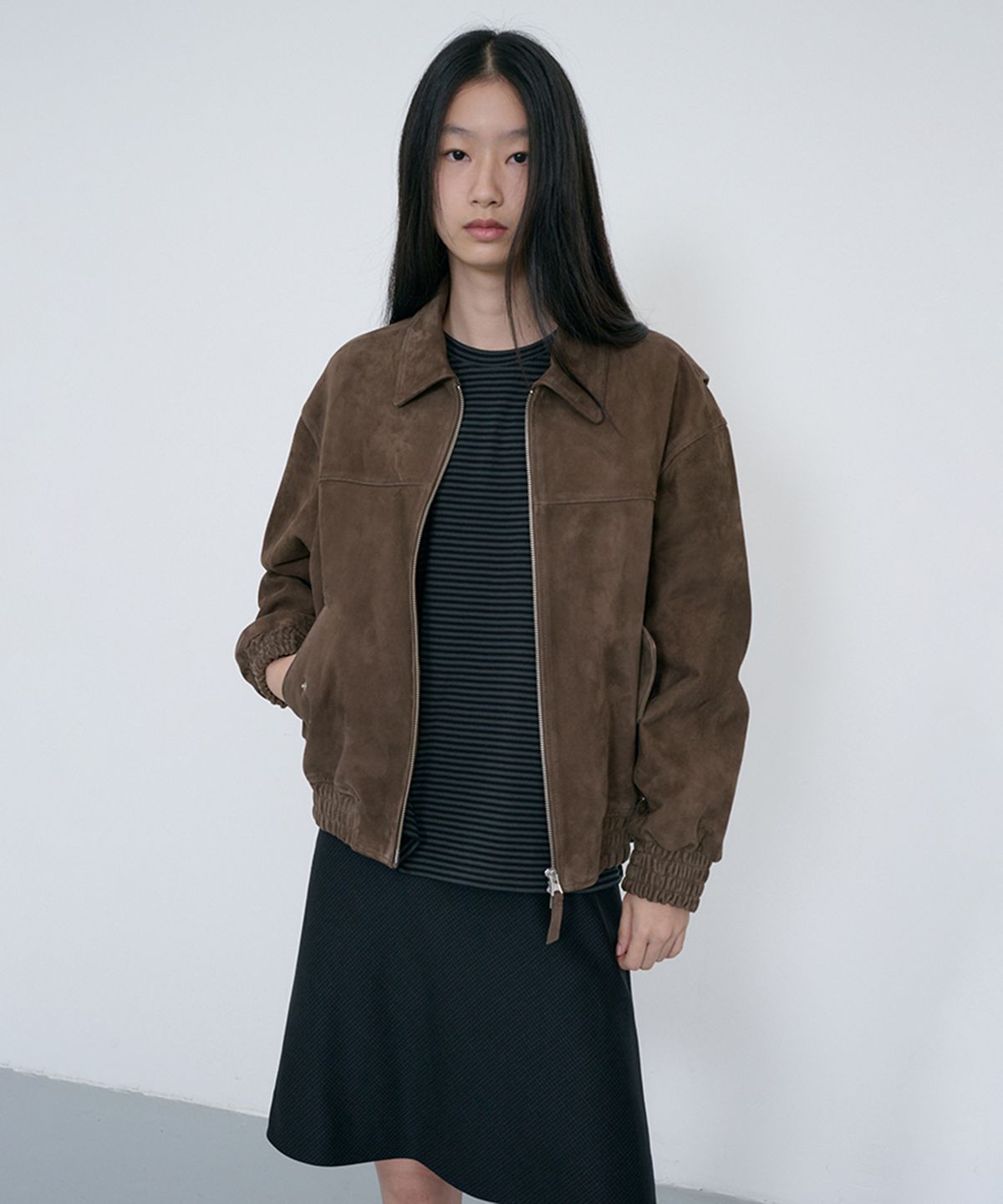 던스트(DUNST) UNISEX REFINED SUEDE BLOUSON_UDJU6C101_TAUPE SUEDE