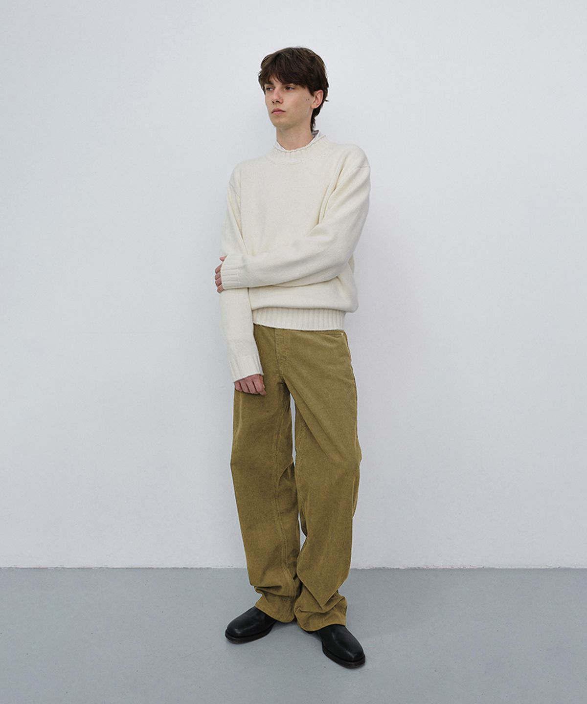 던스트 포 맨(DUNST FOR MEN) 90S WIDE CORDUROY JEANS_UDPA6C308_OLIVE GREEN