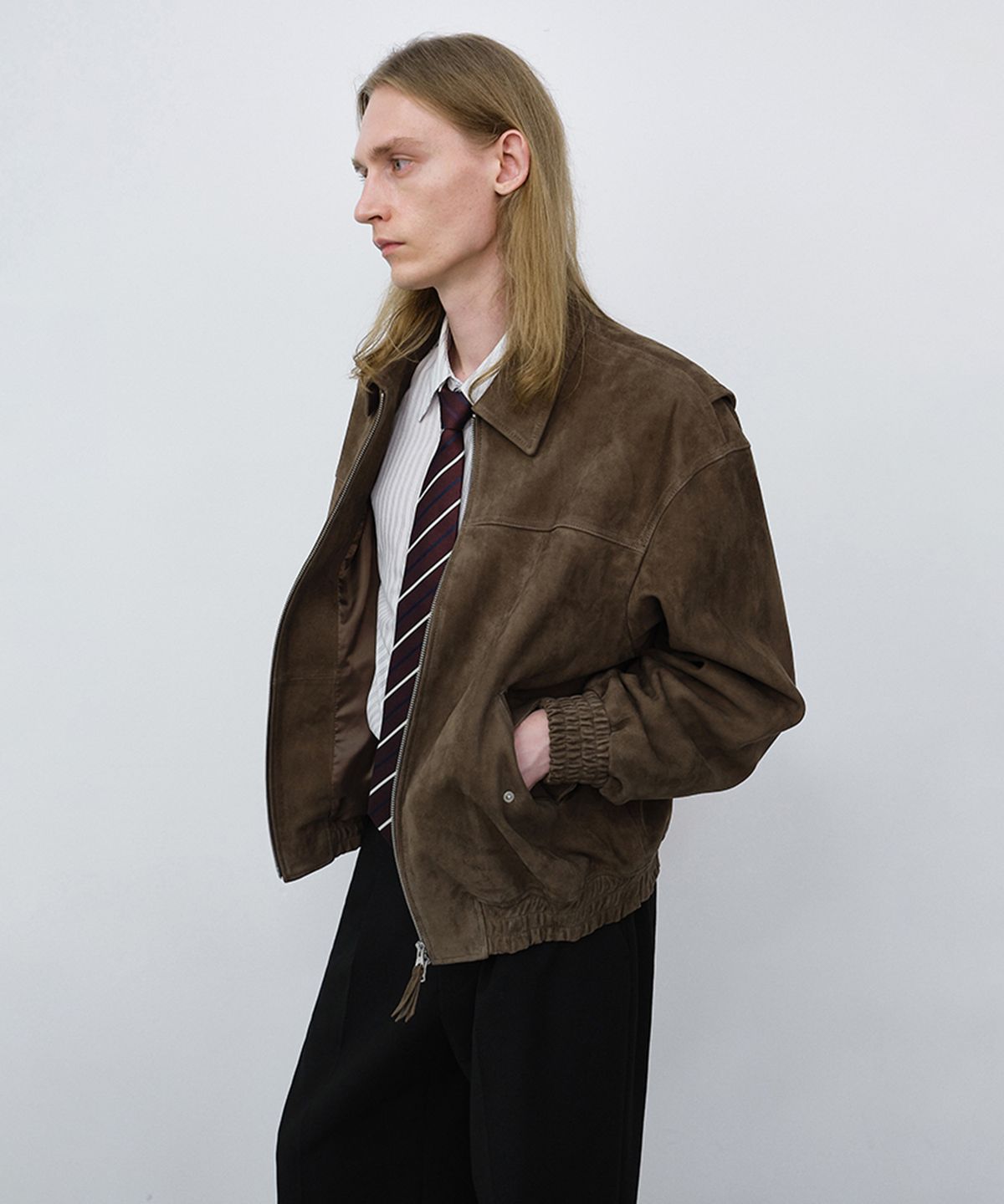 던스트 포 맨(DUNST FOR MEN) UNISEX REFINED SUEDE BLOUSON_UDJU6C101_TAUPE SUEDE