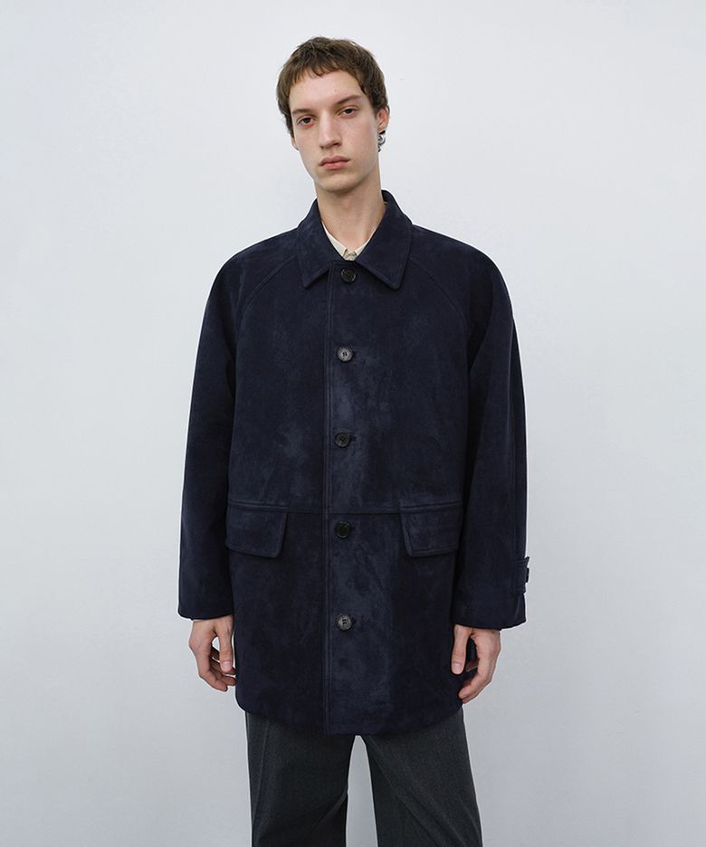 LILY SUEDE HALF JACKET_UNISEX_UDJA6C102_BLUE NAVY