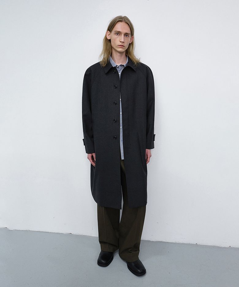 UNISEX H-LINE WOOL MAC COAT_UDTR6C101_CHARCOAL GREY