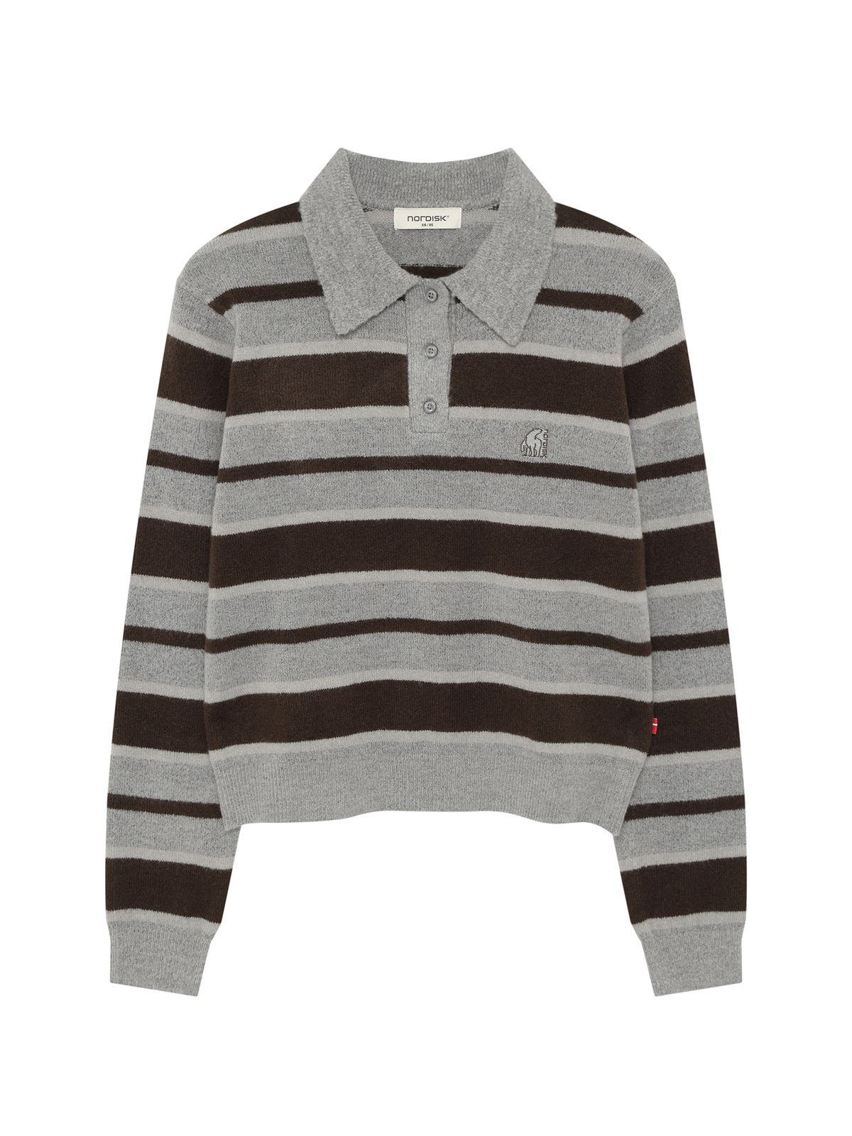 노르디스크(NORDISK) [비메이트] 스트라이프 카라넥 스웨터 - W_MELANGE DARK GREY OWW26K04ZJ