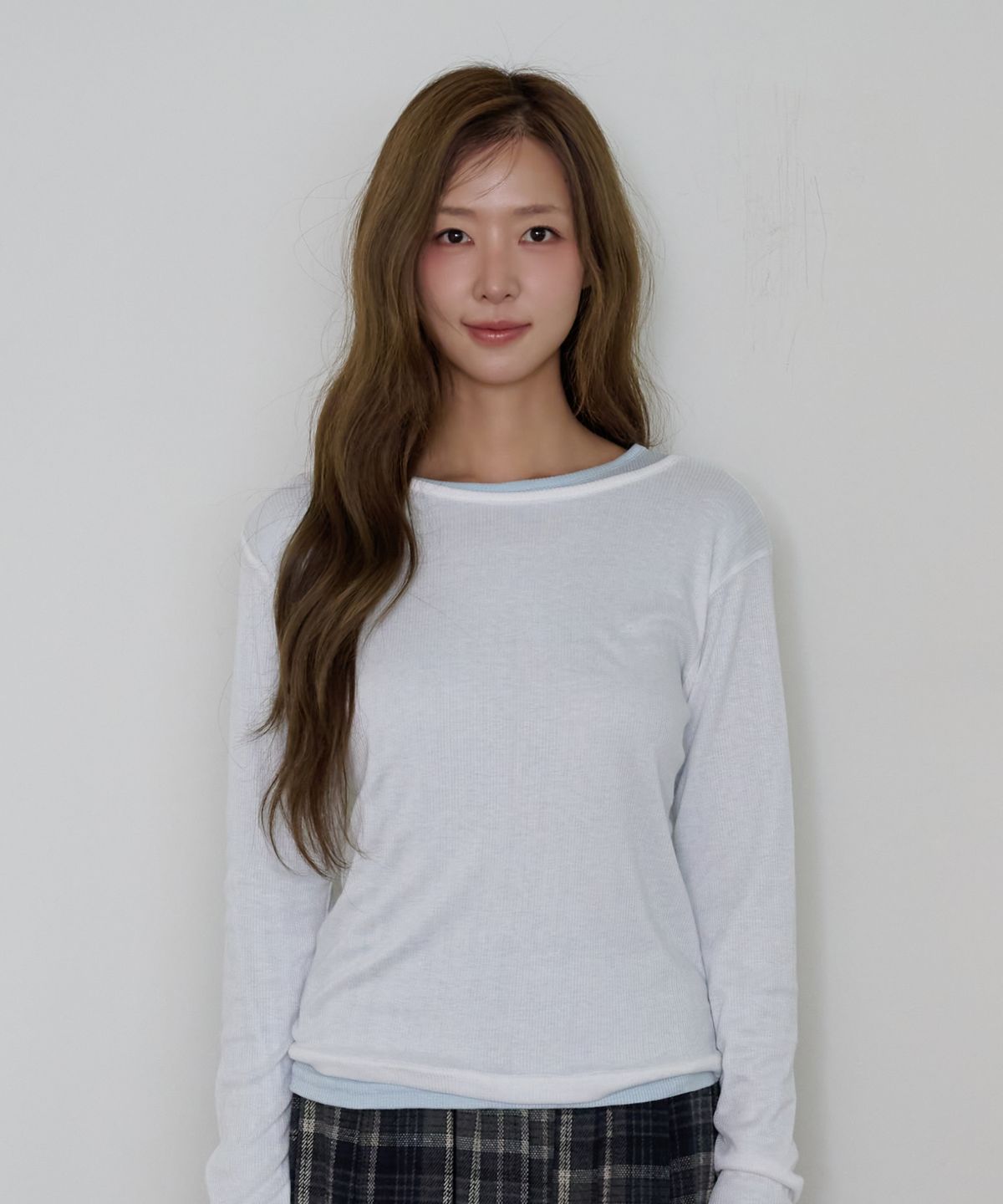 핑크파인애플(PINK PINEAPPLE) [2PCS 1SET] SOFT DOUBLE LAYERED T-SHIRT SET_SKY BLUE