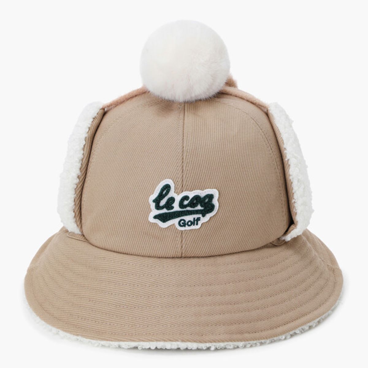 르꼬끄 골프(LECOQ GOLF) 여성 폼폼 귀도리 버킷햇 _BEGE GR322LCP92