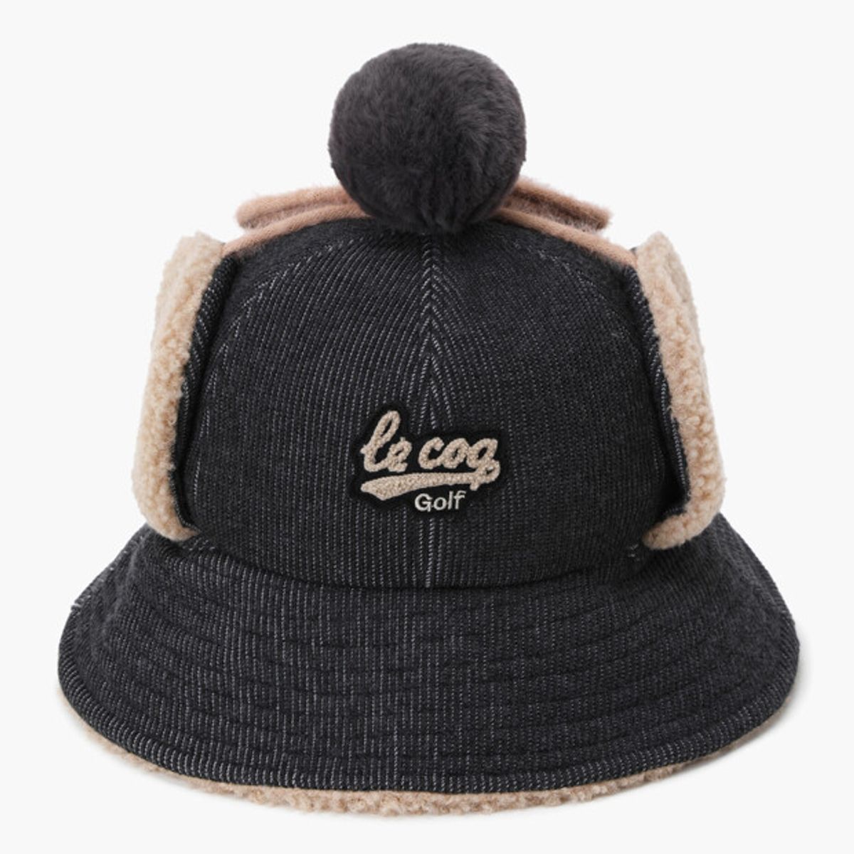 르꼬끄 골프(LECOQ GOLF) 여성 폼폼 귀도리 버킷햇 _GREY GR322LCP92