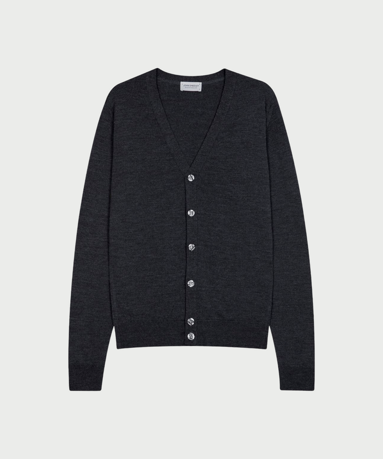 BURLEY Extra Fine Merino Wool Standard Fit V-Neck Cardigan Core 5 Colors