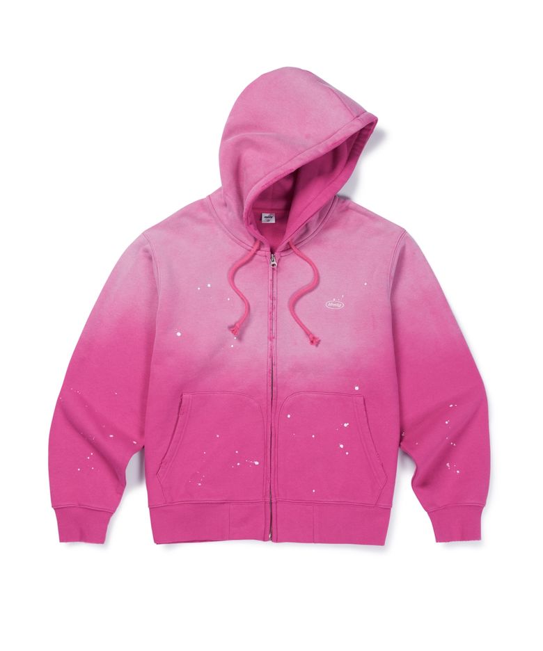 DYED WORKSHOP HOOD ZIPUP (PINK)