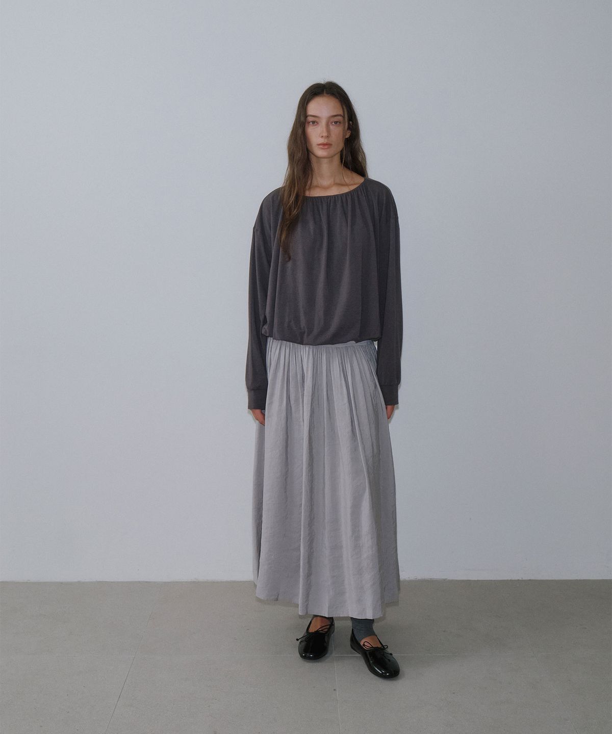 가더(GARDER) Oad Long Skirt (Light Gray)