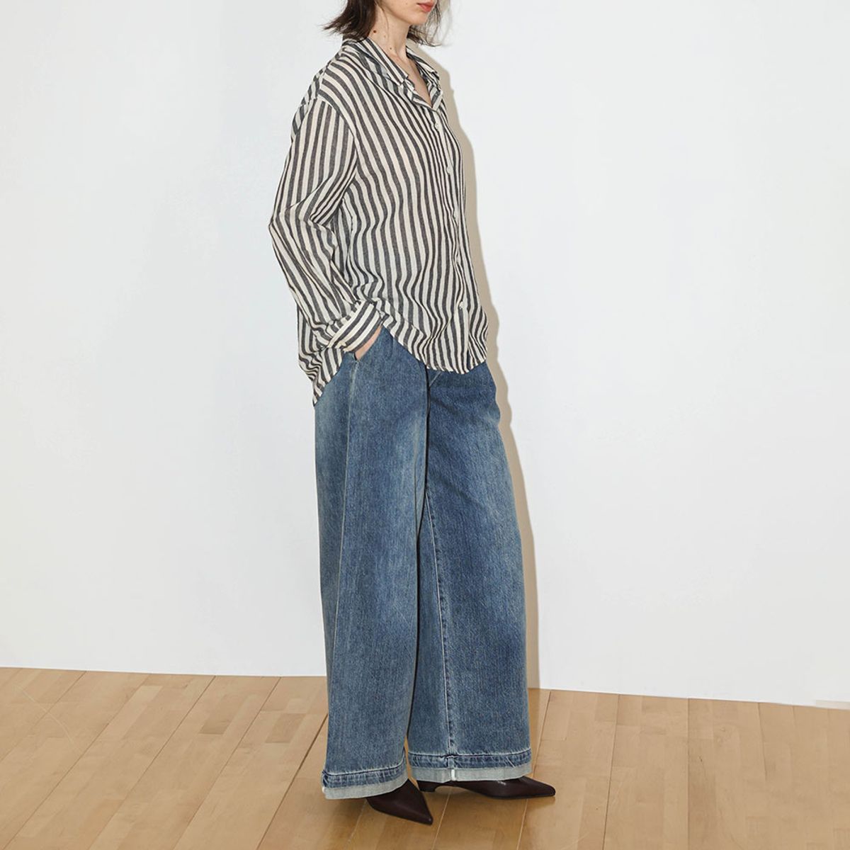 웬스데이딜라잇(WEDNESDAY DELIGHT) WD_Denim palazzo pants