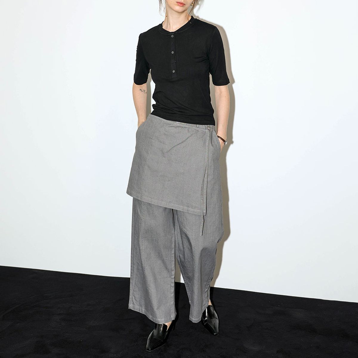 웬스데이딜라잇(WEDNESDAY DELIGHT) WD_Skirt layered wide pants_2color