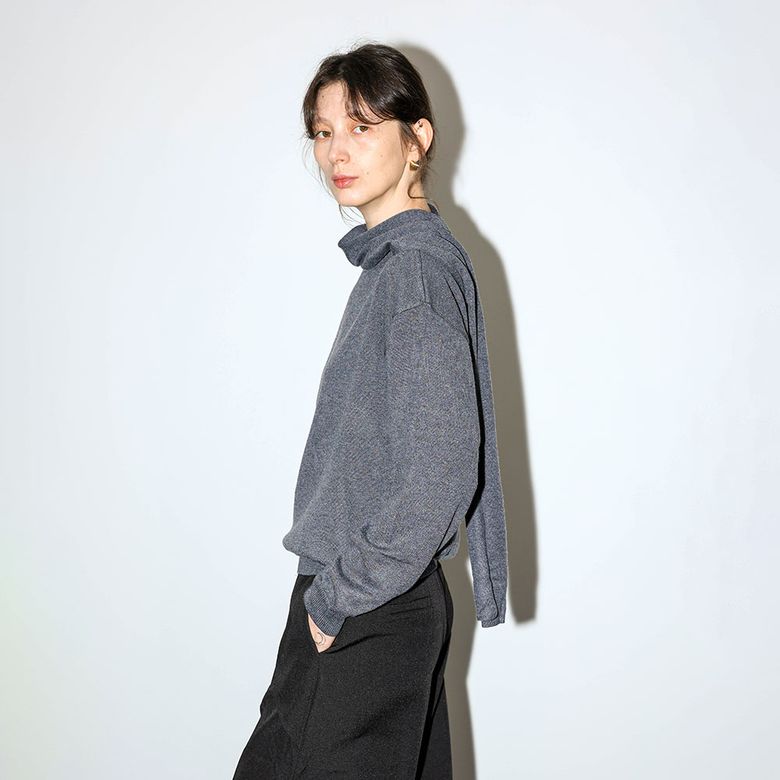 WD_Scarf neck knit top_3color