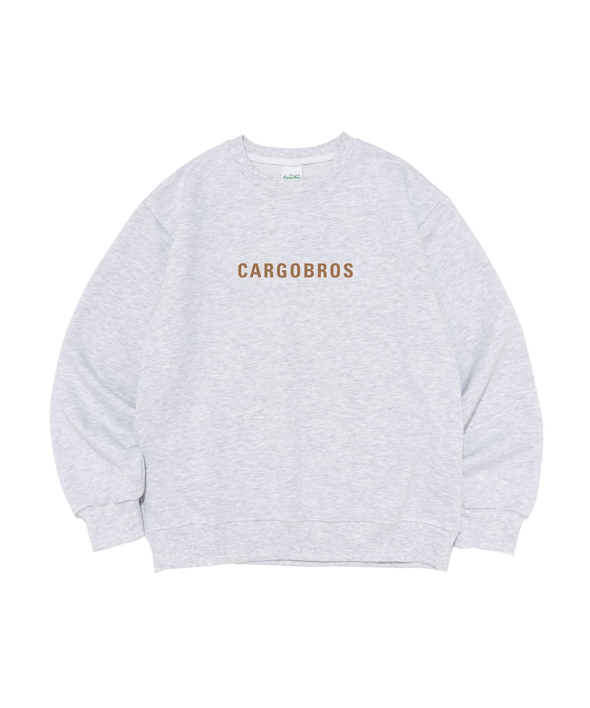 카고브로스(CARGOBROS) [기모선택] 와이드 에센셜 로고 맨투맨 (라이트그레이)