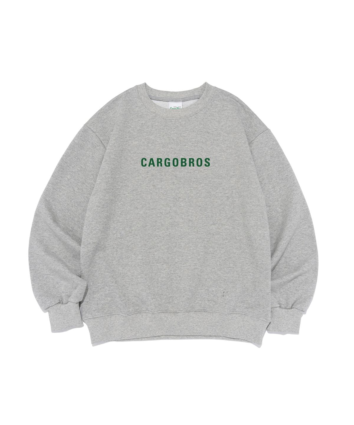 카고브로스(CARGOBROS) [기모선택] 와이드 에센셜 로고 맨투맨 (그레이)