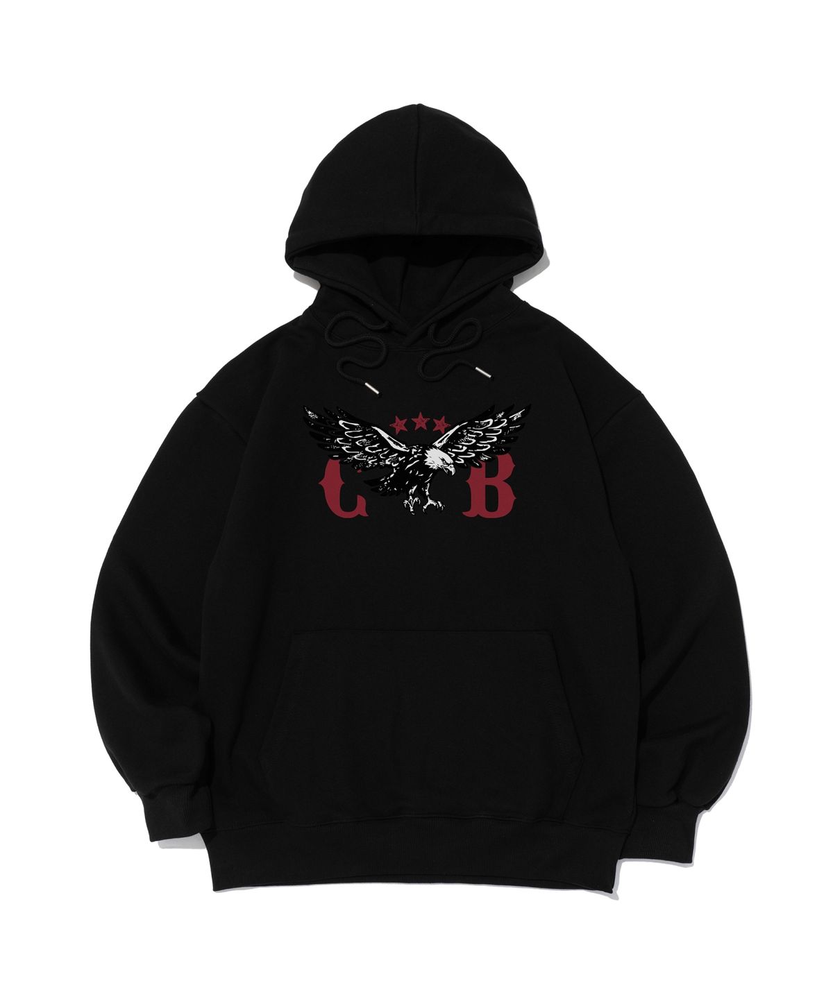 카고브로스(CARGOBROS) [기모선택] 플라이 윙 엠블럼 후드 티셔츠 (블랙)