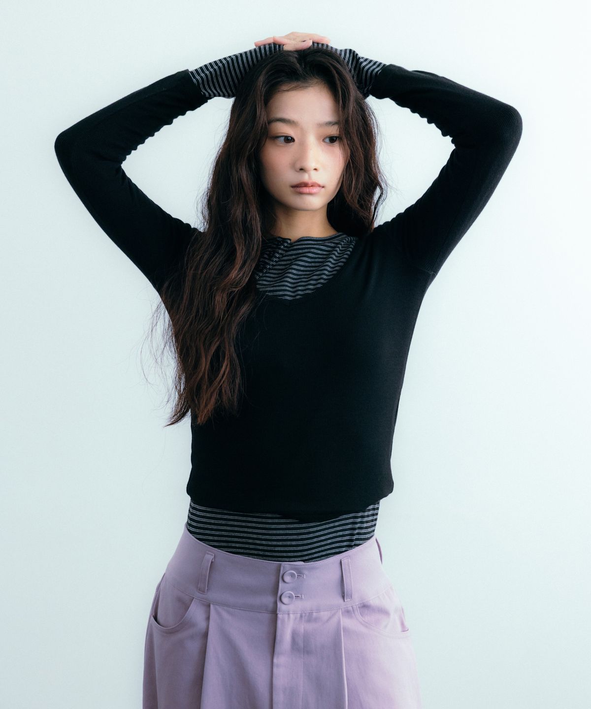 이요우아(IYOWUAH) Two-Way Long Sleeve, Black