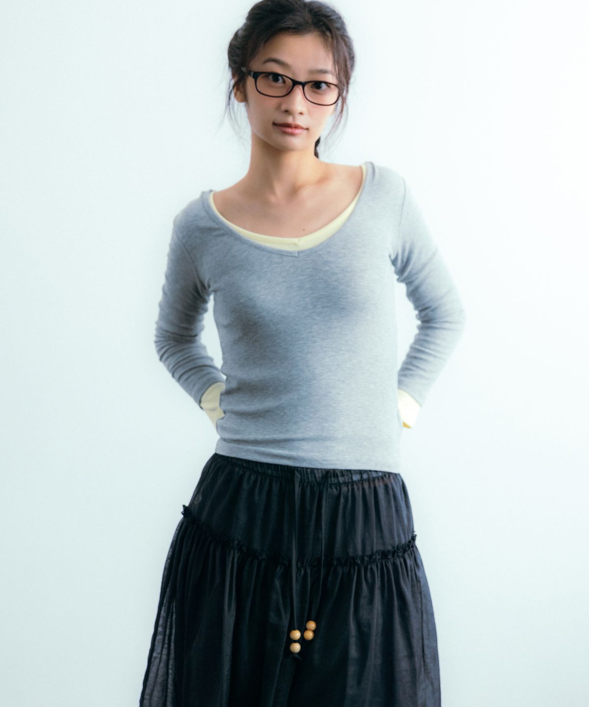 이요우아(IYOWUAH) Two-Way Long Sleeve, Grey