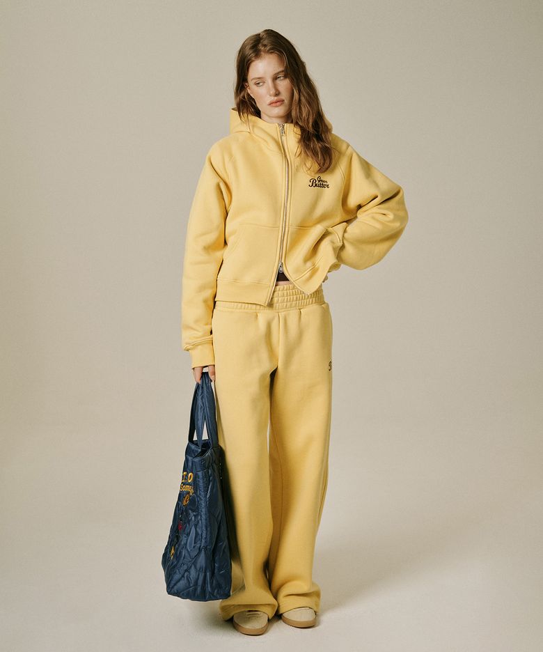 Fluffy Zip-Up Hoodie (Yellow)