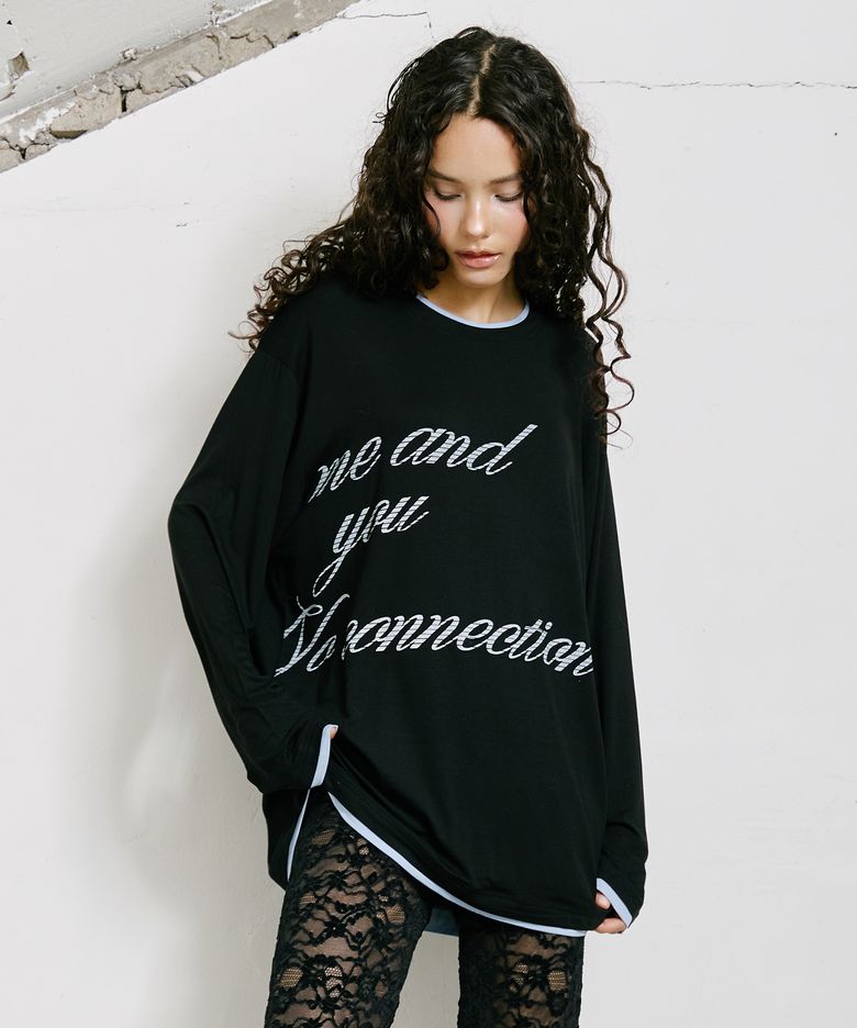 Double Layered Long Sleeve Tee Black