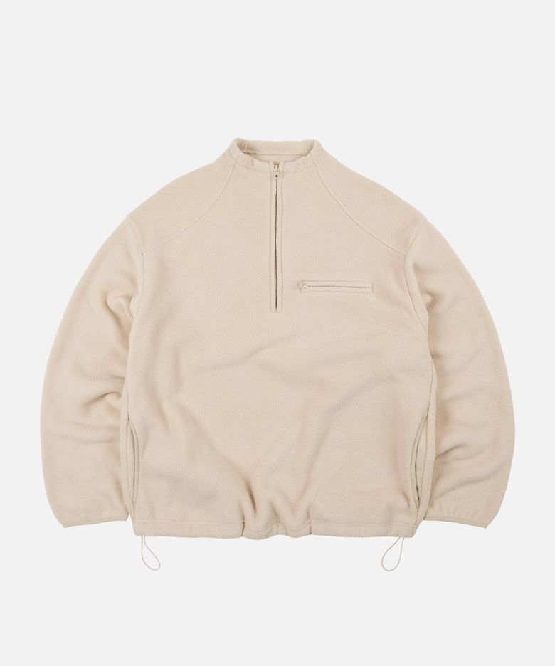 MOCK NECK FLEECE ANORAK PARKA _ BEIGE