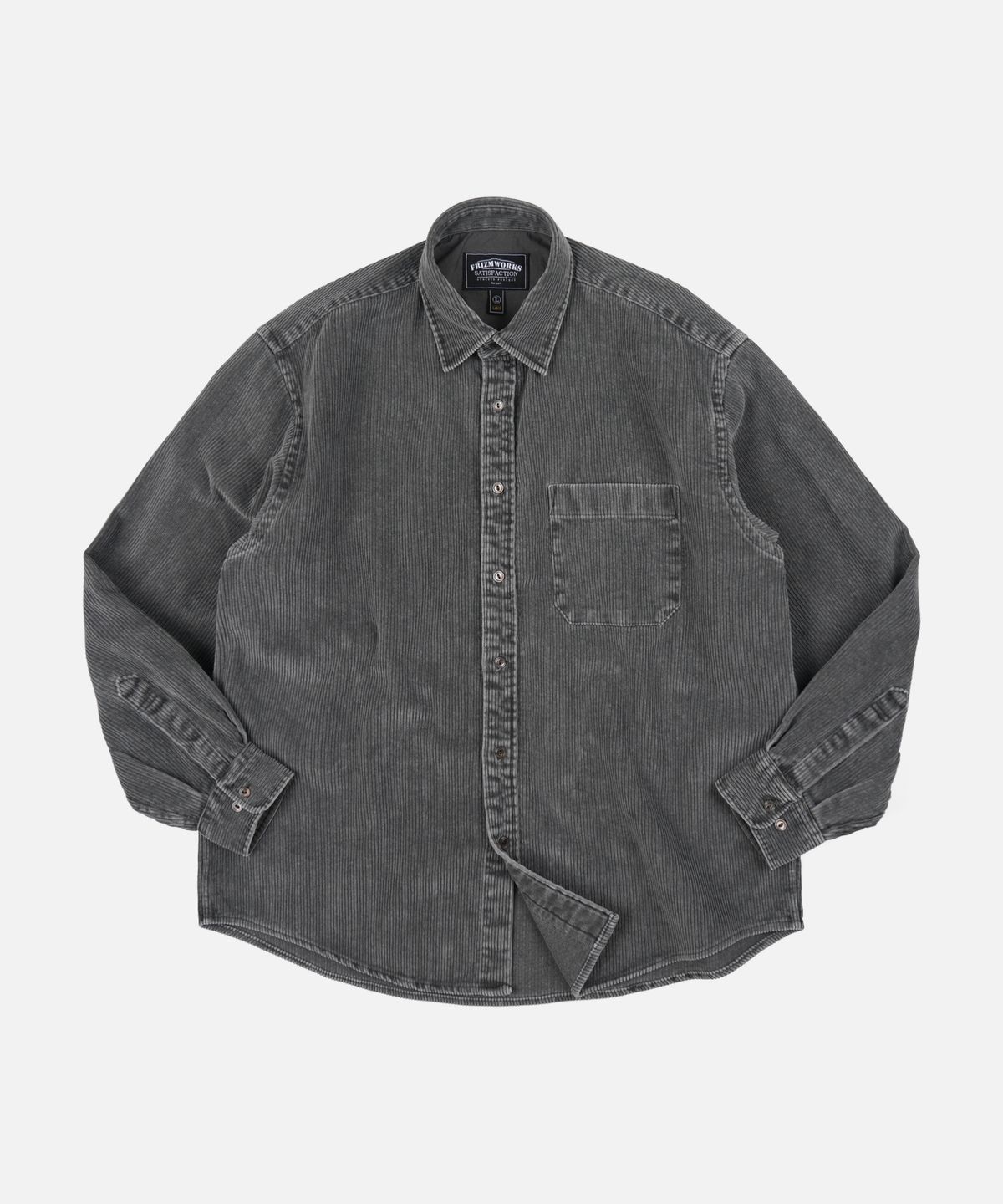 프리즘웍스(FRIZMWORKS) PIGMENT 8W CORDUROY SHIRT 002 _ CHARCOAL