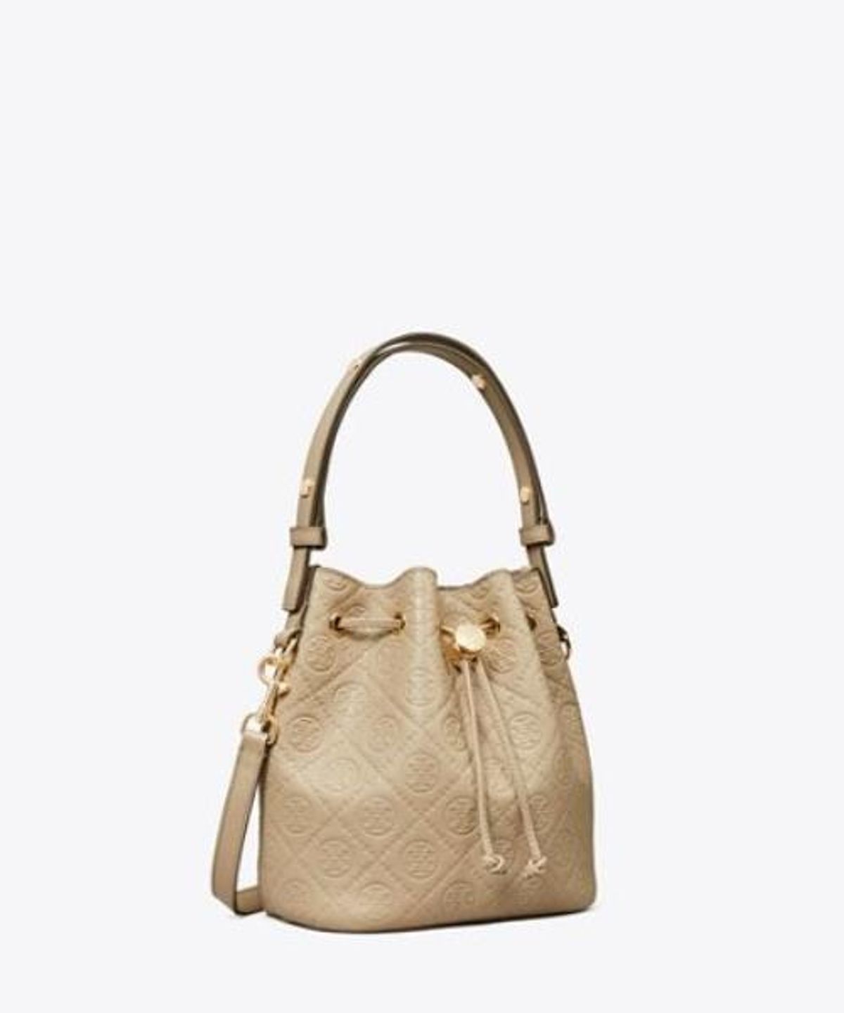 토리버치(TORYBURCH) 티 모노그램 페블 버킷 백 - 프레시 클레이