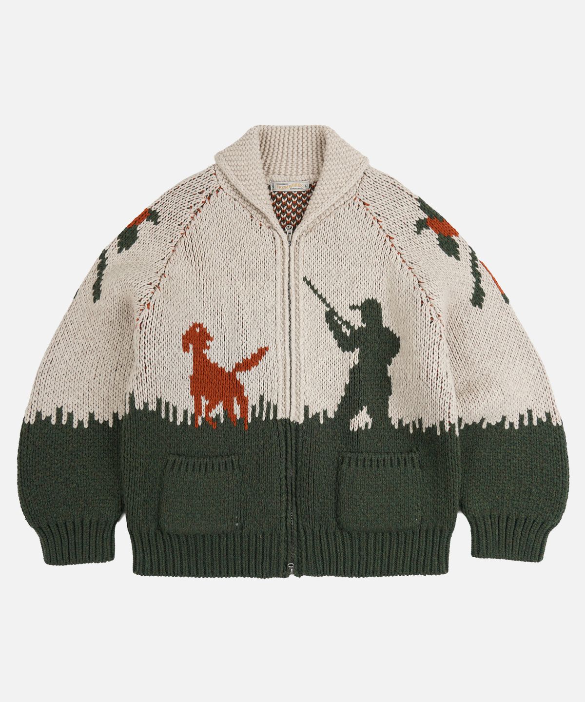 프리즘웍스(FRIZMWORKS) HUNTER HEAVY COWICHAN JACKET _ FOREST