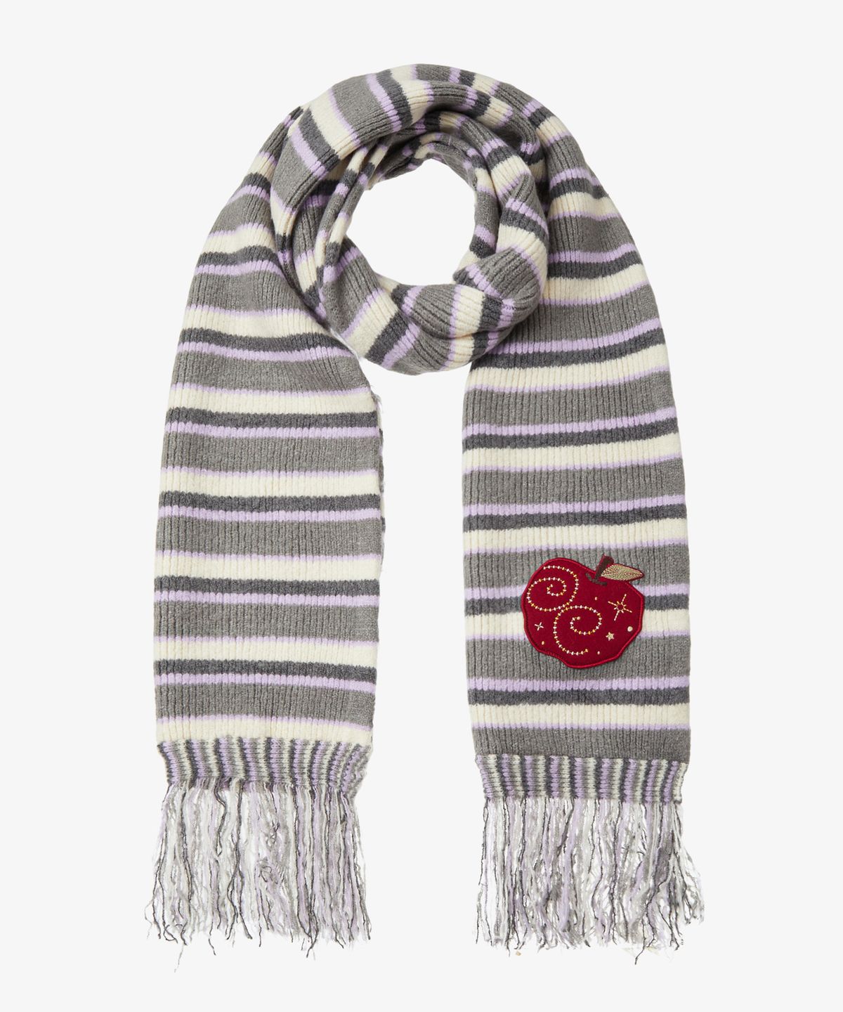 에이이에이이(AEAE) STRIPE TASSEL MUFFLER [GREY]