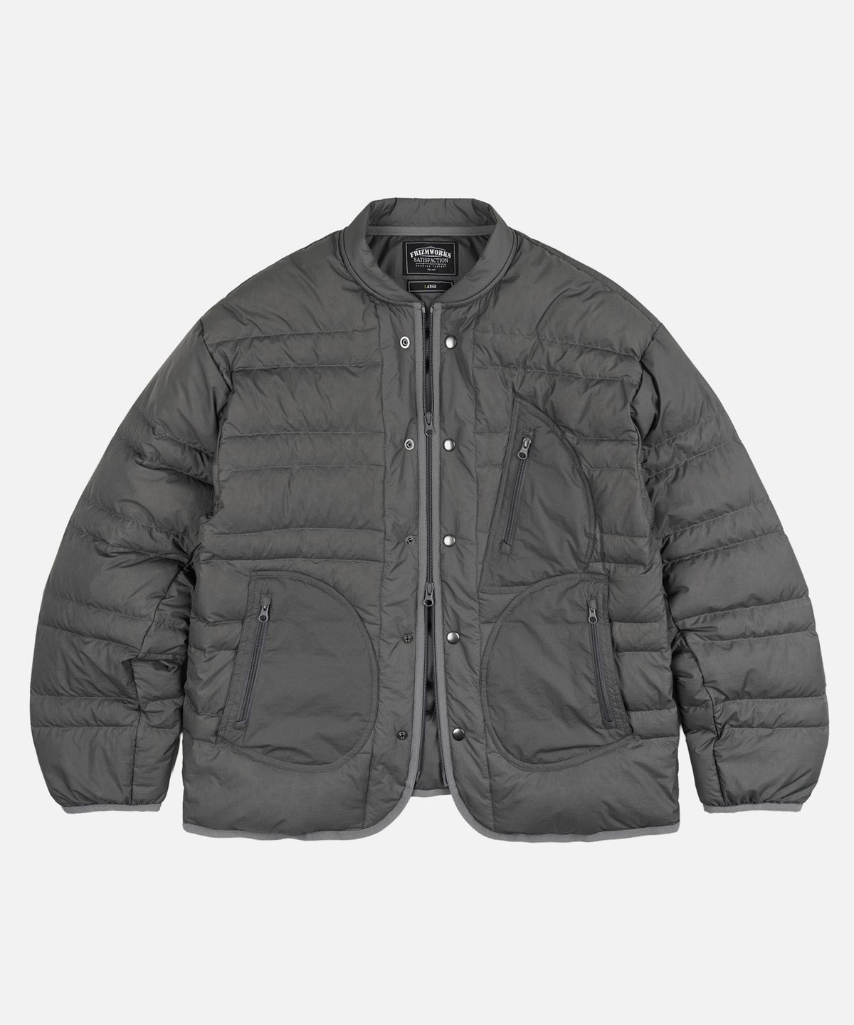 프리즘웍스(FRIZMWORKS) HALF MOON GOOSE DOWN LINER JACKET _ GUN METAL