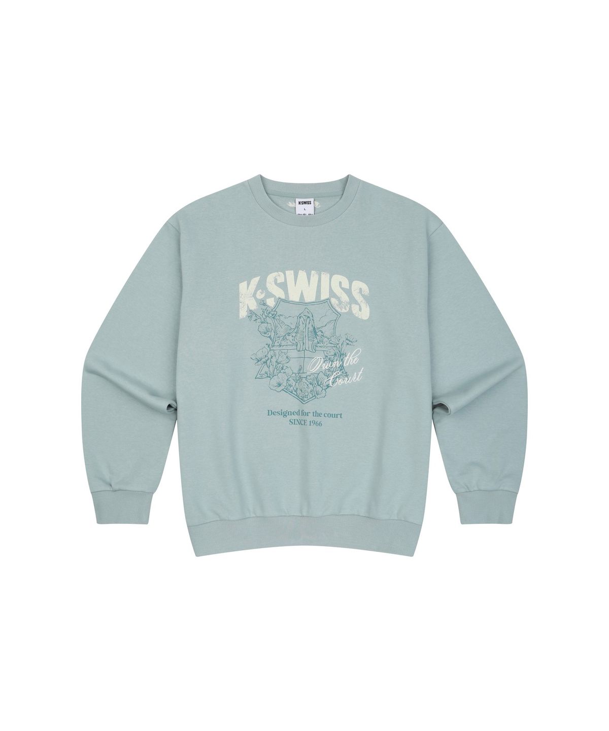케이스위스(K-SWISS) 60th 쉴드 플라워 스웨트 셔츠_1KSSRFV903BL