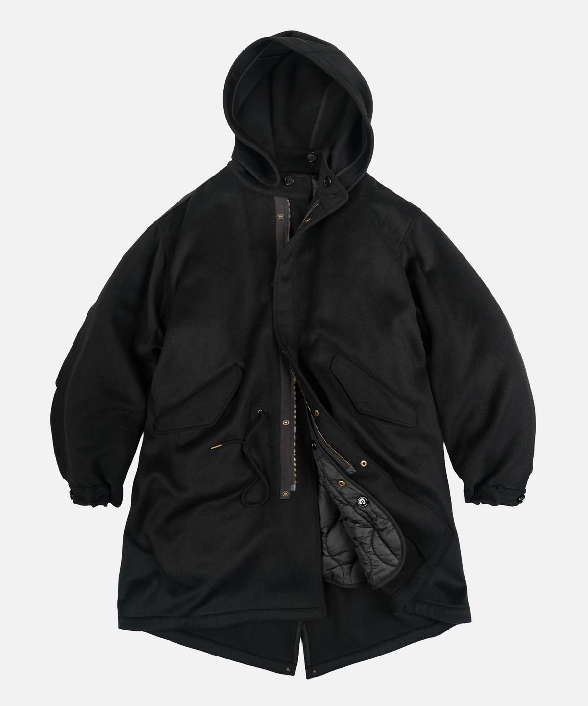 프리즘웍스(FRIZMWORKS) WOOL VINCENT FISHTAIL PARKA _ BLACK