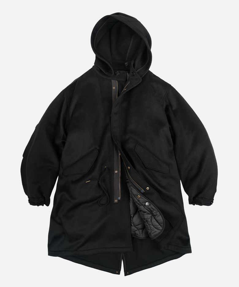 WOOL VINCENT FISHTAIL PARKA _ BLACK
