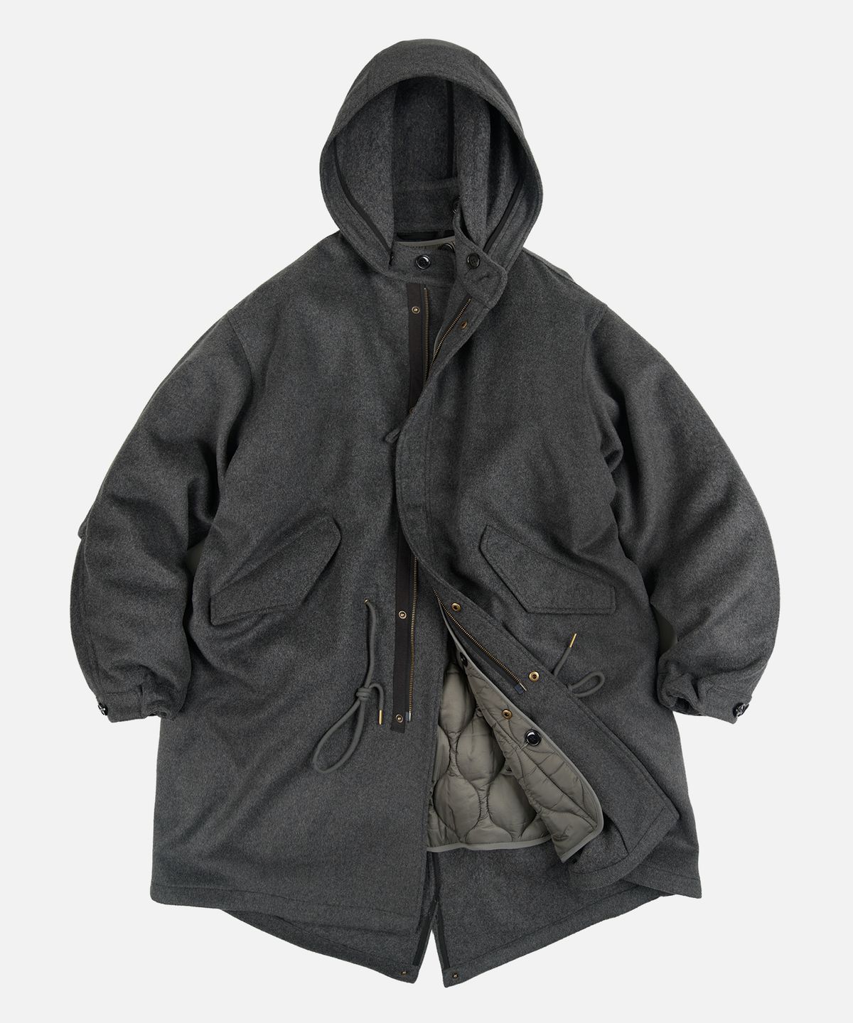 프리즘웍스(FRIZMWORKS) WOOL VINCENT FISHTAIL PARKA _ CHARCOAL