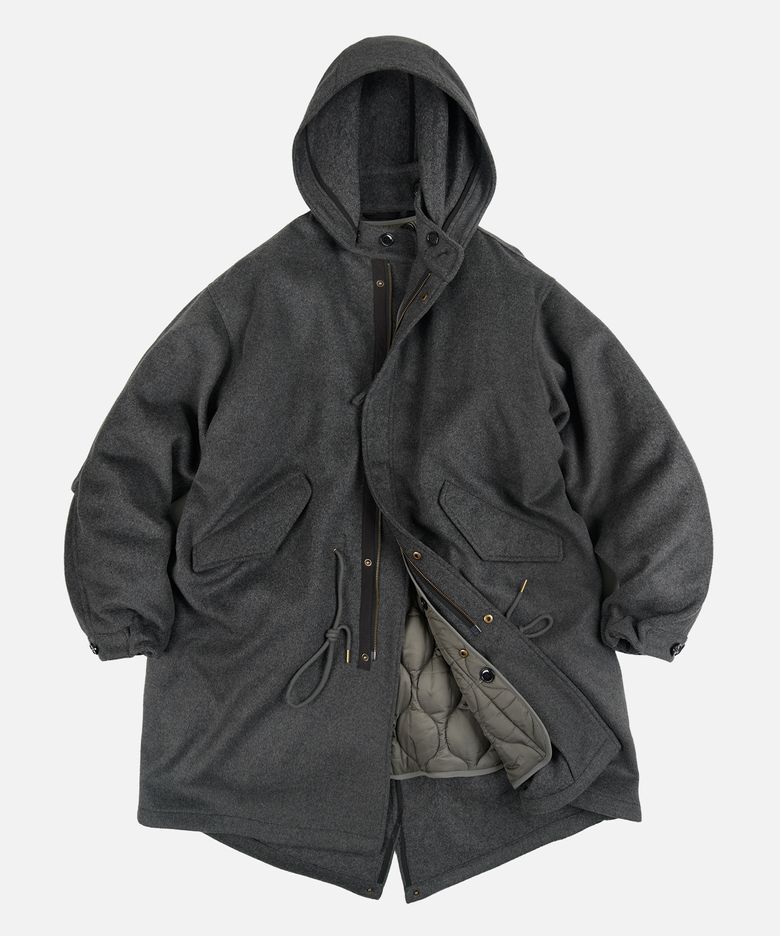 WOOL VINCENT FISHTAIL PARKA _ CHARCOAL