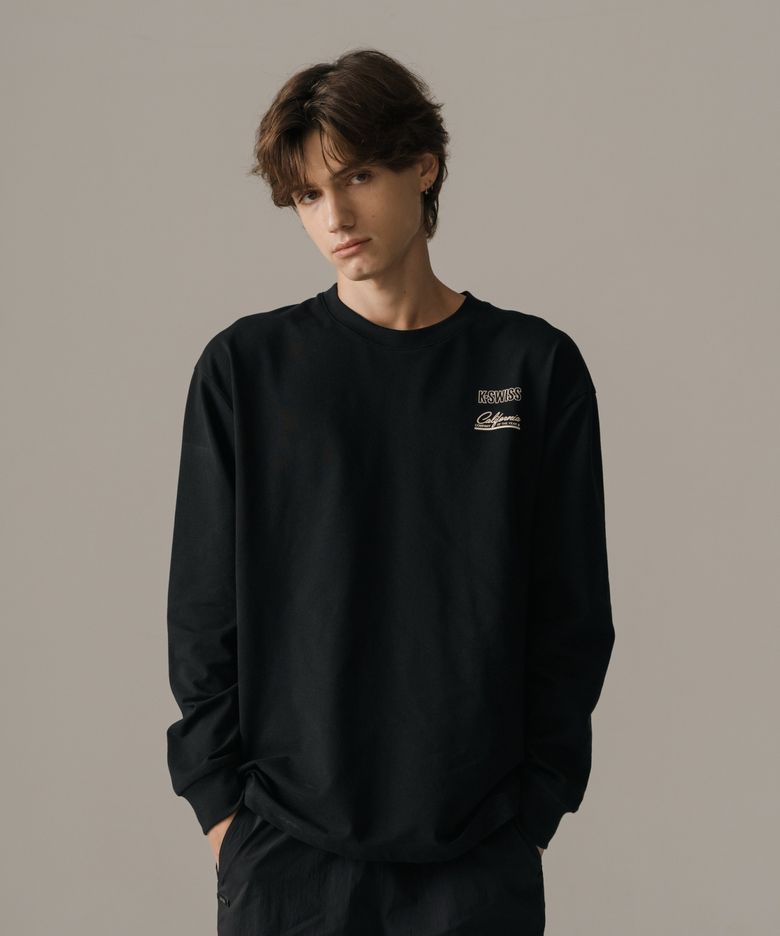 K-SWISS 그래픽 긴팔 티_1KSTLFV901BK