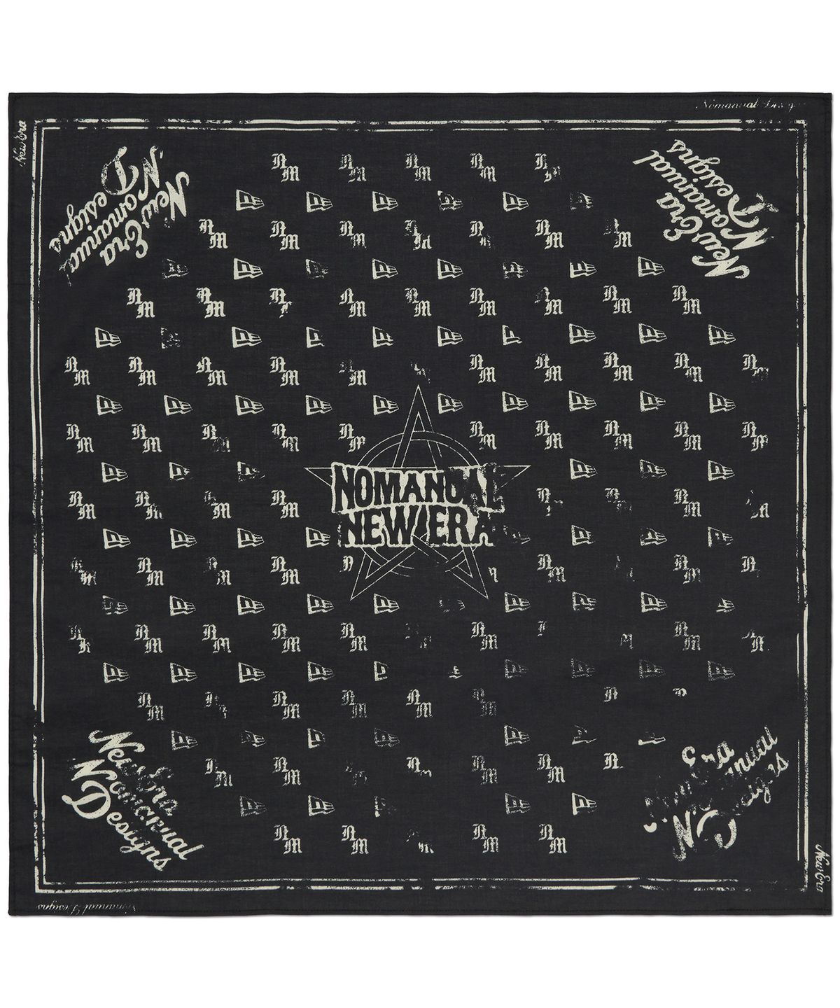 노매뉴얼(NOMANUAL) NM x NEW ERA RAW MONOGRAM BANDANA - BLACK