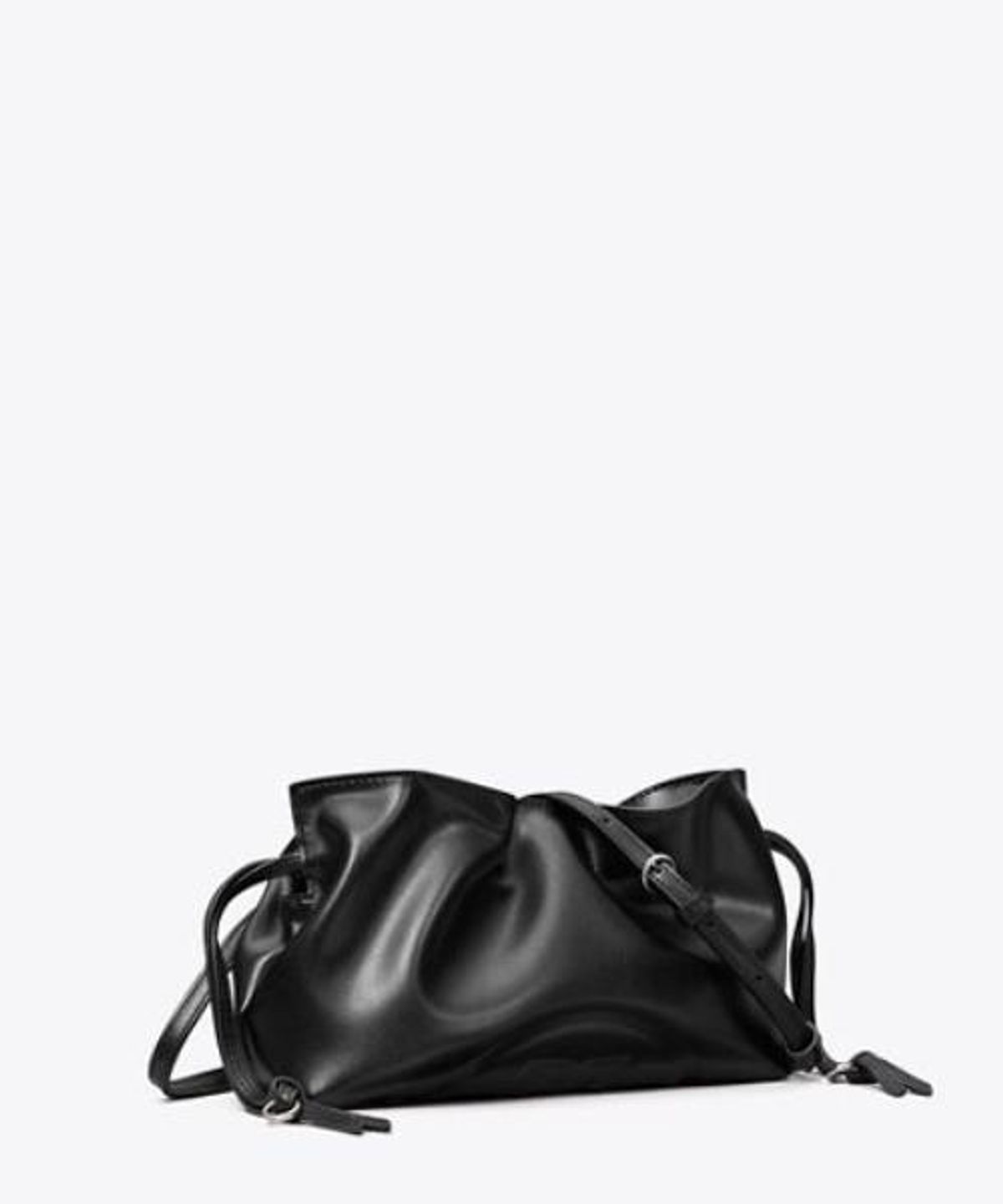 토리버치(TORYBURCH) 엘라 리사이클드 드로스트링 파우치 - 블랙