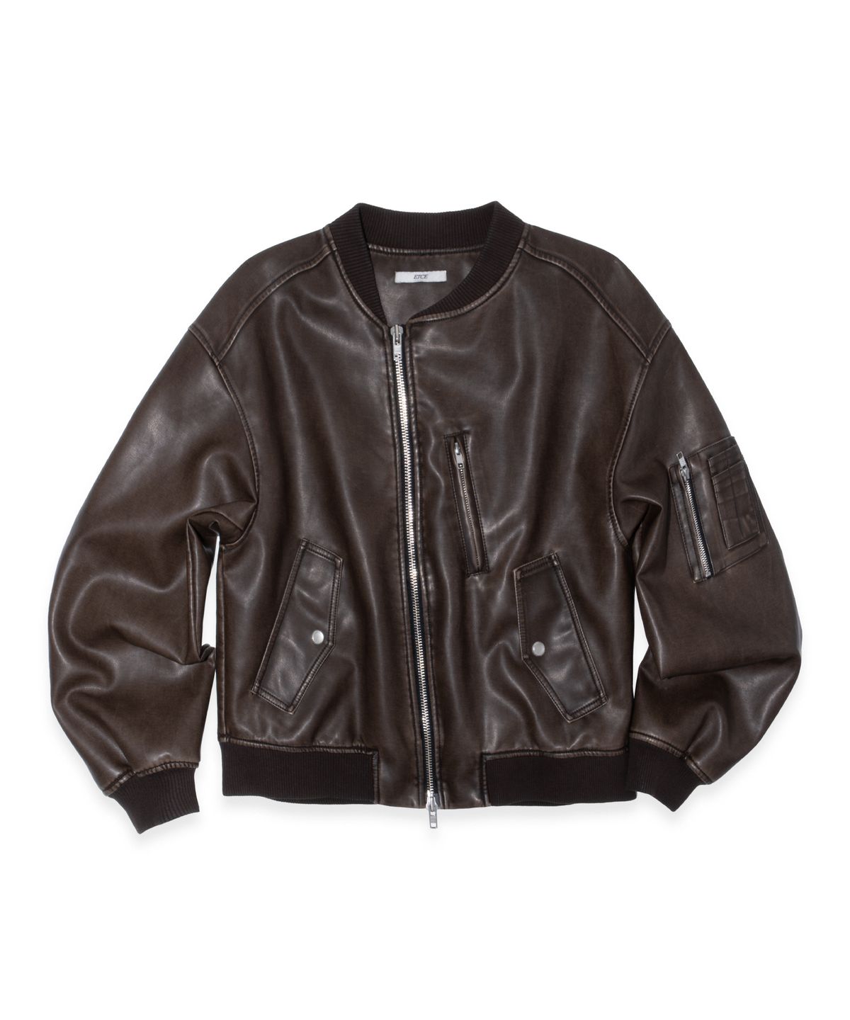 이티씨이(ETCE) Twisted Washed Bomber (Brown)