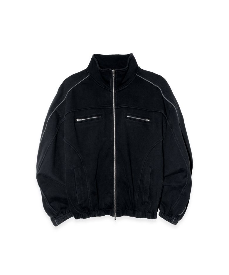 High Neck Sweat Jacket (Black)