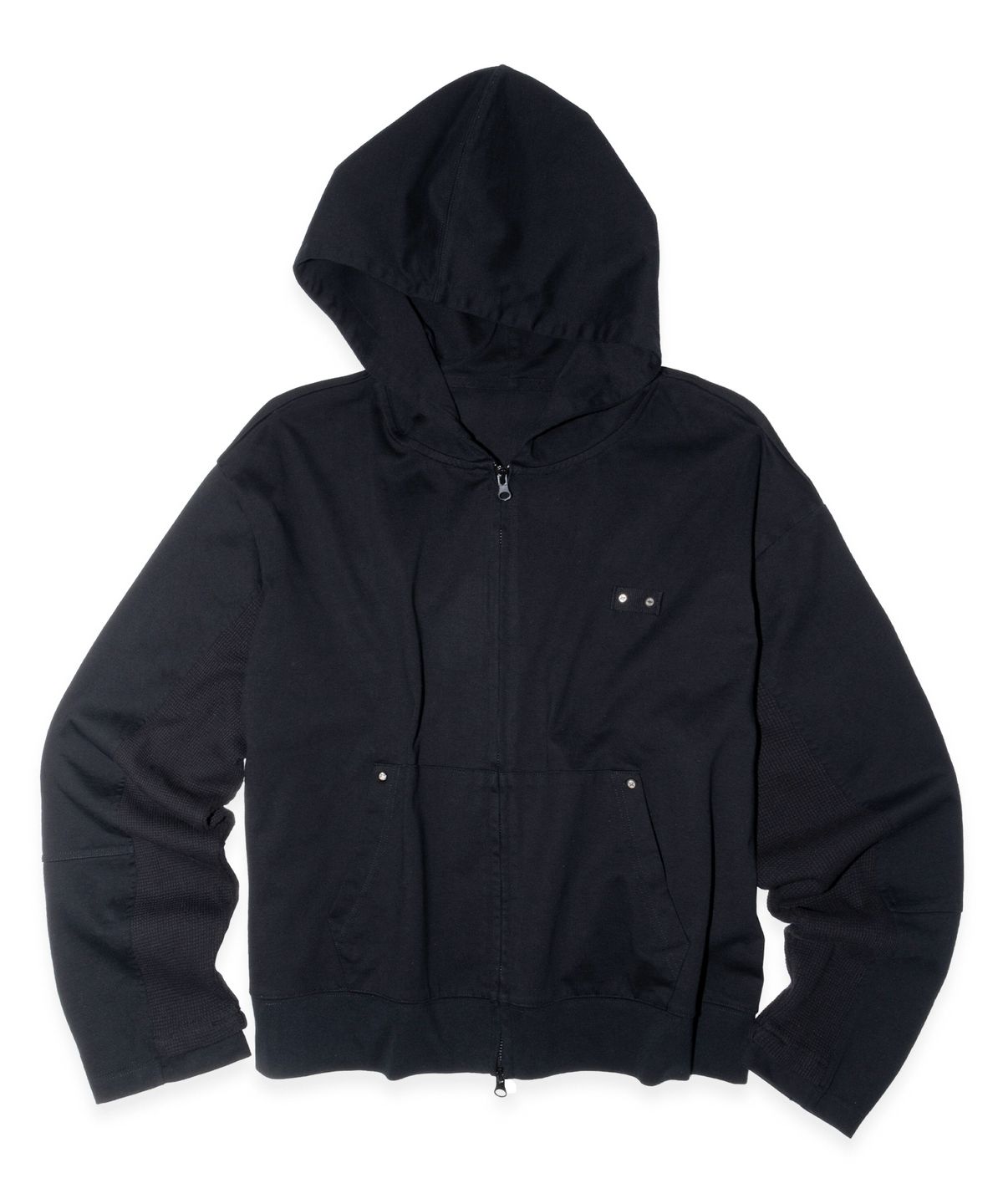 이티씨이(ETCE) Paneled Crop Hood Zip-up (Black)