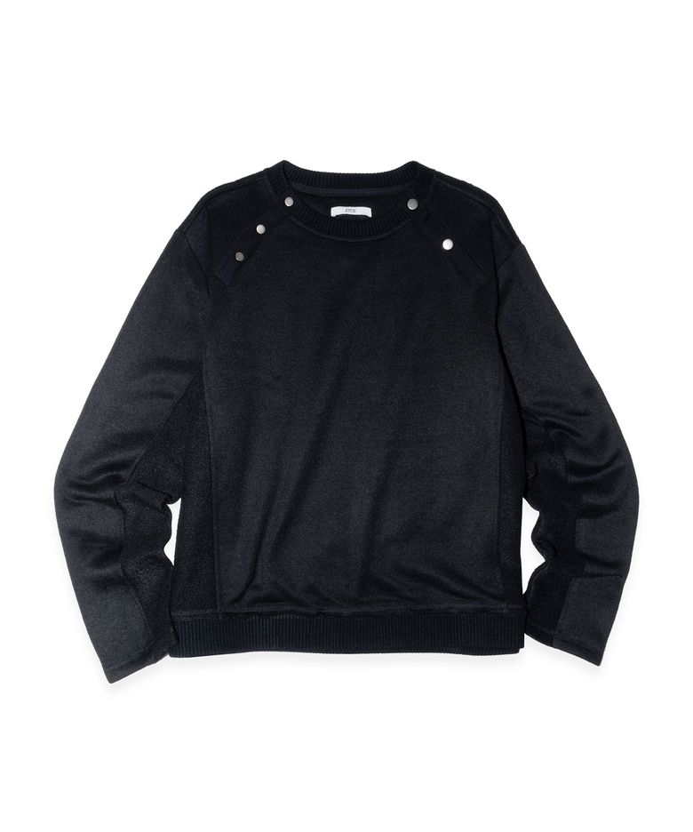 Diagonal Snap Knit (Black)