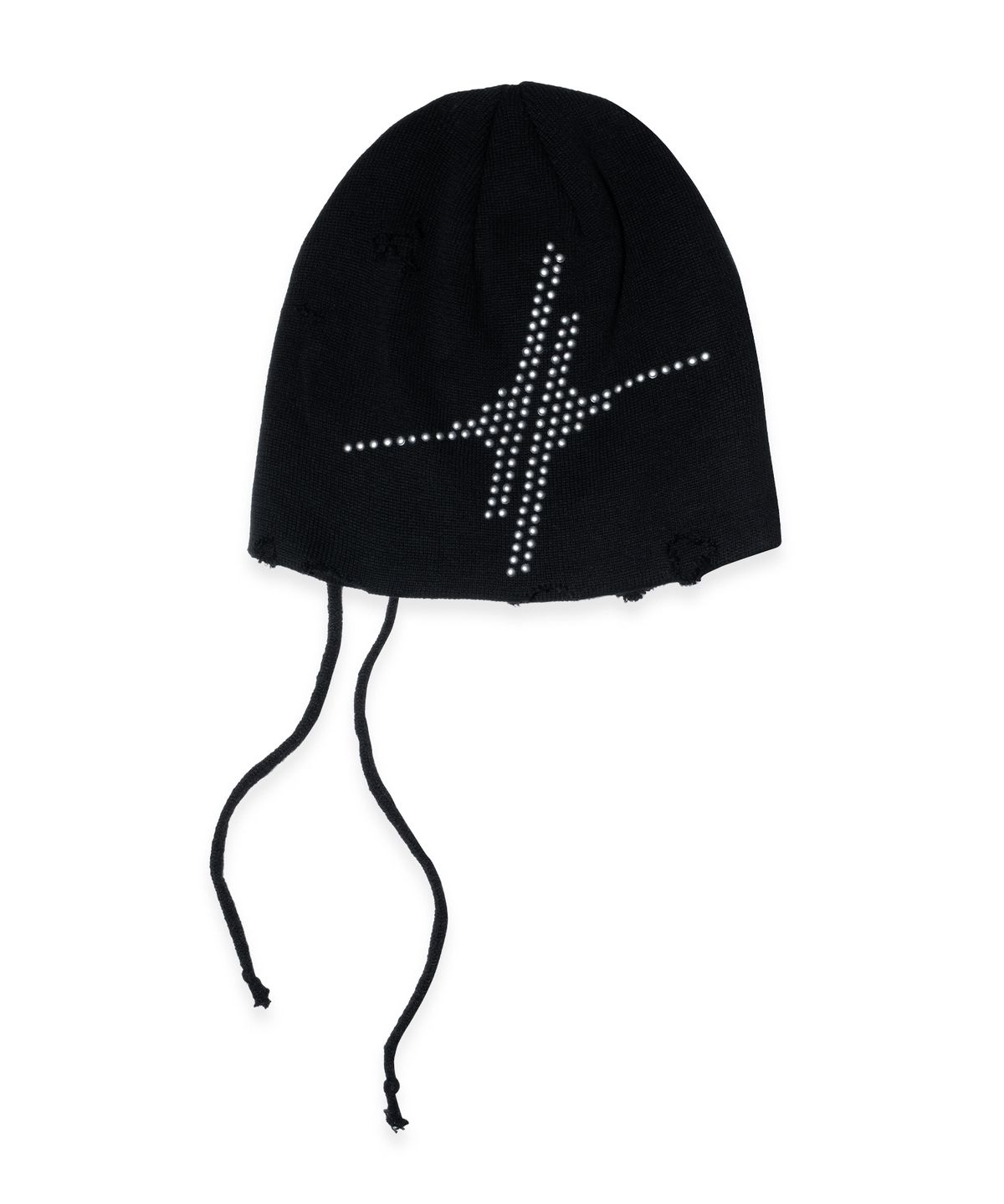 이티씨이(ETCE) Distressed Eyelet Beanie (Black)