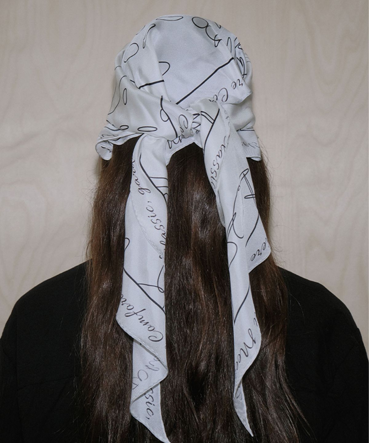 가더(GARDER) Nua Printing Scarf (Black,Ivory)