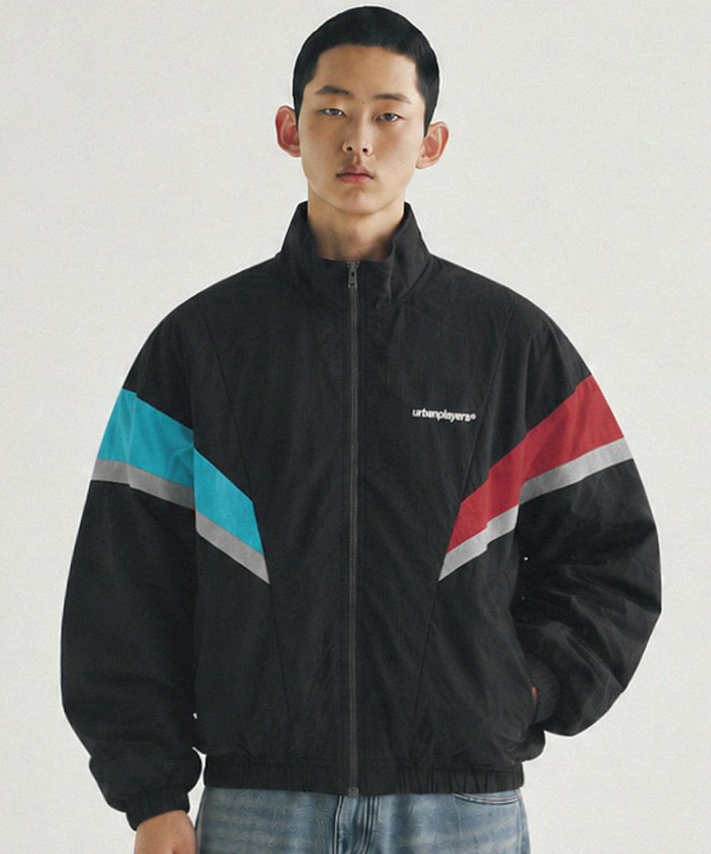 베이노 배색 바람막이 (블랙)
