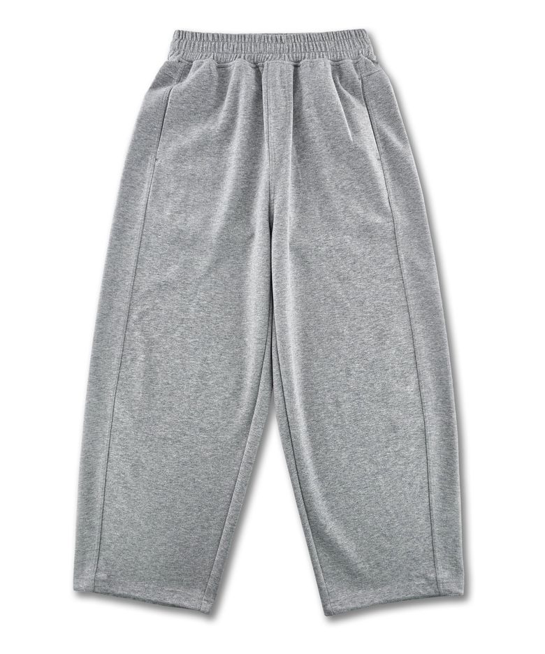 포켓 라벨 커브드 스웨트 팬츠 LR6PU193_MELANGE GREY