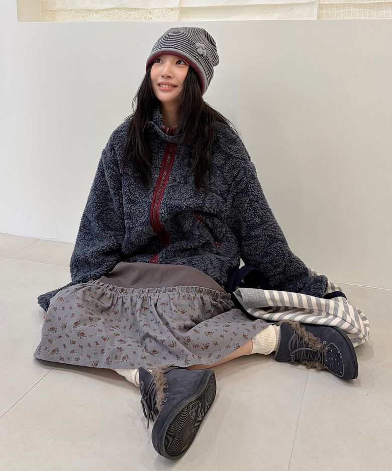 [지연 PICK] KNIT ROLLED BEANIE [CHARCOAL]