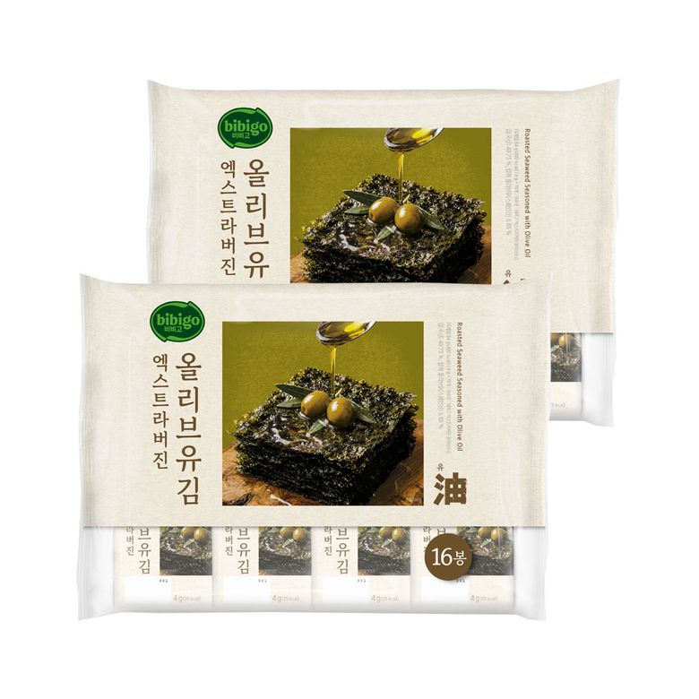 비비고 엑스트라버진 올리브유김 4g 16개입 x2개(총 32개)