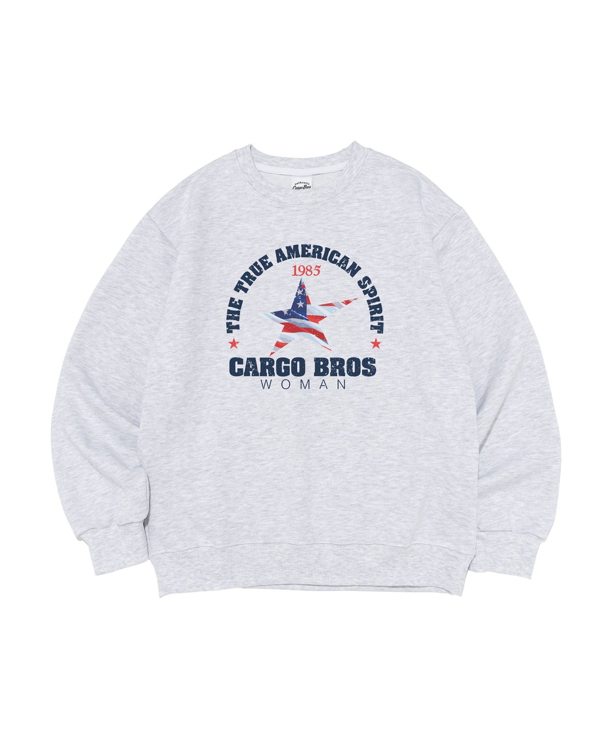카고브로스 포 우먼(CARGOBROS FOR WOMAN) [기모선택] 트루 아메리칸 스피릿 맨투맨 (라이트그레이)