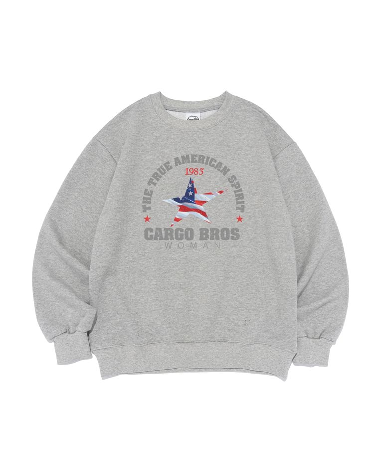 [기모선택] 트루 아메리칸 스피릿 맨투맨 (그레이)